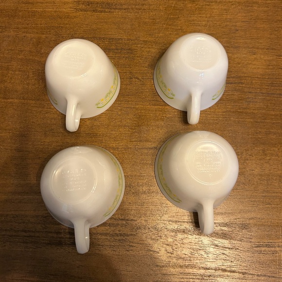 Pyrex Vintage Summer Impressions Sunshine 8oz Floral White and Green Cup Mugs - Picture 10 of 11